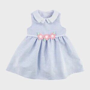 Florence Eiseman Girl's Striped Dress W/ Flowers Size 5T
